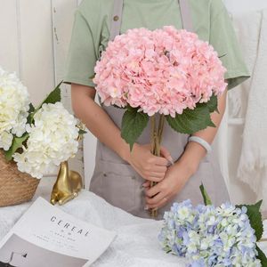 Flores decorativas de alta qualidade Vaso de hortênsia de seda artificial de alta qualidade para móveis em casa Mobiliários de jardim de jardim ao ar livre material de festa de casamento