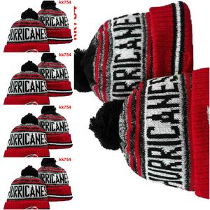 Hurricanes Beanie North American Hockey ball Team Side Patch Winter Wool Sport Knit Hat Skull Caps a0