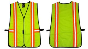 Annan skyddsutrustning L 41112 Säkerhetsvest med reflekterande remsor Poly uppfyller ANSI/ISEA -standarder En storlek Neon Lime Green MxHome amnvc