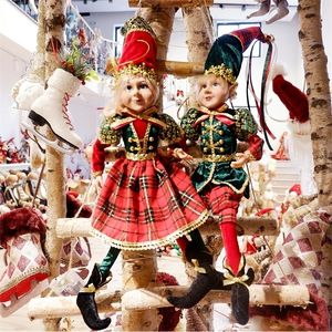 Decorações de Natal Outros suprimentos para festas de eventos abxmas 1pair elfo brinquedos de pelúcia para decoração casal elfos de férias bonecas ano presente crianças decoração de Natal 220908