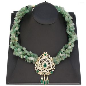 Cabeza de Sunspicems de gargantilla Collar de piedra natural Beads Cadena de cuentas de oro Marruecos Marruecos Caftan Novias Joyas de boda Joya