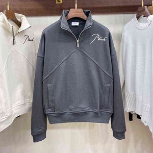 Maglioni da uomo Pullover Ricamo Collo alto Mezza cerniera Uomo Donna 1 1 Maglione di alta qualità T220906