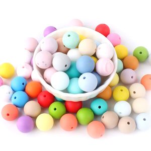 Bead Making Tools Silicone Bebe 15MM Round Beads Newborn Necklace Accessorie Food Grade Silicone Baby Oral Teething Molar Products
