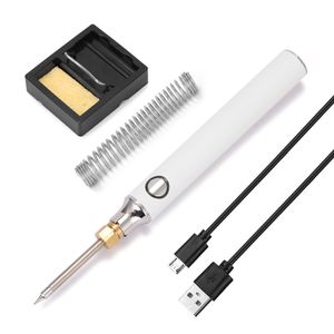 Elektriskt lödjärn kit justerbar temperatur löd järn USB laddningsverktyg med lödstativtråd