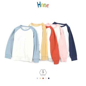 Hoodies Sweatshirts Hnne 2022 Autumn New Contrast Color Kids Hoodies Fashion Cute Childrens Sweatshirts Soft Boys Grils Quality Joggers Tops 0908