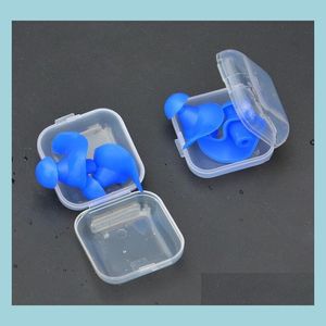 Ear Care Supply Durable Soft Sile Ear Plugs Protector Earplug Adt Men And Women Swimming Waterproof Spiral Earplugs With Box Mticolor Dhdie