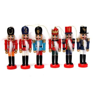 Christmas Decorations Wooden Nutcracker Doll Soldier Miniature Figurines Vintage Handcraft Puppet New Year Christmas Ornaments Home Decor