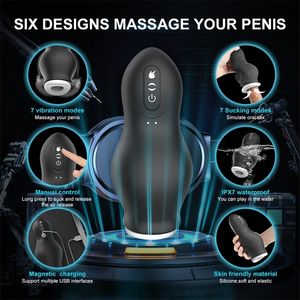 Giocattoli del sesso masager Vibratore Giocattolo Massaggiatore Masturbazione maschile Tazza Macchina di aspirazione automatica per gli uomini Masturbatore orale del pene vaginale Pompini WVEK WBF4