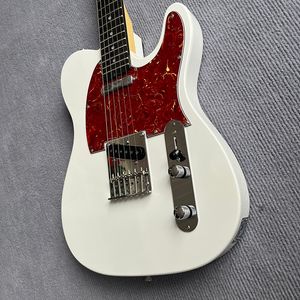 Guitarra elétrica clássica tinta branca de qualidade acessórios prateados garantia de qualidade entrega gratuita para casa