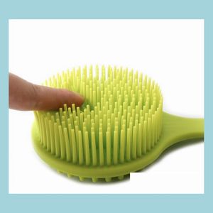 Bath Tools Accessories Brush Scrubber With Long Handle Healthy Skin Care Bathroom Shower Accessories For Men And Women Sile Back Bod Dhg6E