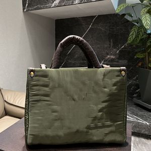 Bolso de mano de algodón para mamá, paquete de gran capacidad, letras acolchadas, bolso de viaje para mujer, bolsos de compras, correa de flores antiguas, letras de moda, bolsillo interior con cremallera