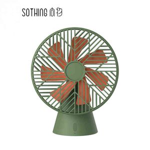 Elektrische Fans Sothing Desktop-Lüfter Regenwald-Version Mini-Ventilator wiederaufladbar Handheld abnehmbar Super Wind Silent Cooler für Zuhause T220907