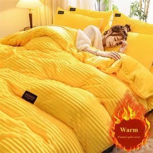 Bedding Sets Wostar Inverno A quente flanela s￳lida Capa de edred￣o Double Double Queen King Size Tampa de Quilt Bed Bed Luxury Bedding Conjunto 220x240cm 220908