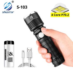 Powerful XHP70 Led Flashlight Waterproof Led Flashlight Support Zoom 5 Lighting Modes Powered By 18650 Or 26650 Battery For Outdoor J220713