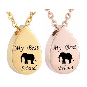 My friend-Elephant- Cremation Pendant Jewelry for Ashes - Water Droplets Ash Memorial Keepsake Urn Necklace for Women Man