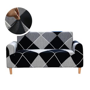 Stuhlhussen YANYANGTIAN Plaid Sofa Elastic für Wohnzimmer Bedruckte Couch Sectional Stretch Slipcover 220906