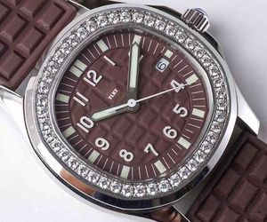 Women Watches Mechanical Automatic for Rubber Strap 37mm Diameter Brown Dial Luxury Replica