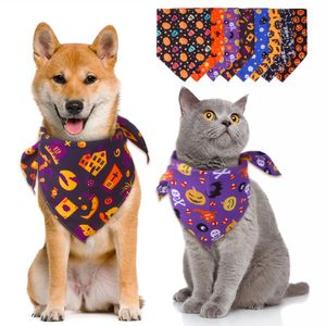 Hundebekleidungsbedarf 2022 Halloween Haustiere Hund Sabber Handtuch Katze Welpe Dreieckstuch Kitty Dekoration Krawatte Schleife Haustier Hundehalsband