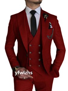 Personalize Tuxedo One Bot￣o Handsome Peak Lapel Groom Tuxedos Men Suits Wedding/Prom/Dinner Man Blazer Jaqueta Cal￧as Tirada de gravata W1168