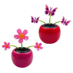 Interior Decorations 1pcs Fashion Solar Powered Dancing Flower Swinging Animated Bobble Dancer Toy Office Desk Car Decor Kids Toys Gift