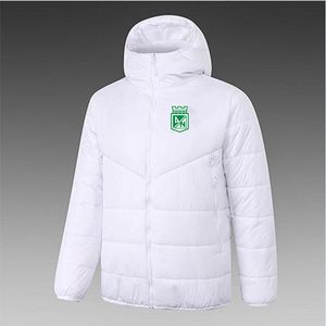 Atlético nacional masculino jaqueta com capuz inverno lazer esporte casaco completo zíper esportes ao ar livre quente moletom logotipo personalizado