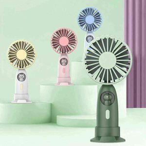 Electric Fans Mini Handheld Fan Portable USB Rechargeable Cooling Desktop With Base Mobile Phone Bracket 3 Modes For Travel Outdoor T220907