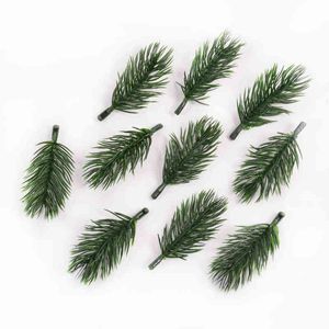 Faux Floral Greenery 10 PCs Pine agulha de agulha artificial Fake Plant Filial Artificial Flower Branch para Acessórios para Decoração de Árvores de Natal Diy Bouquet Box J220906