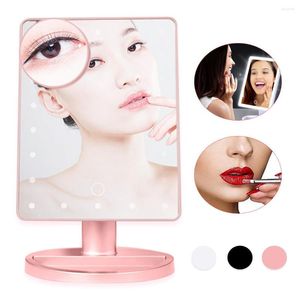 Compact Mirrors LED Makeup Mirror 10X Magnifying With 22 Light Touch Screen Adjustable Cosmetic Table Desktop