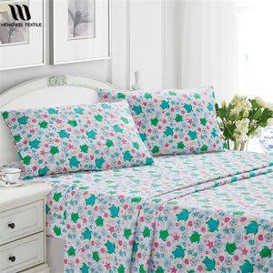 Conjuntos de roupas de cama Hengwei Set Floral Print Flor Flat Sheet Fillow Frovechs Caso Size queen Size Capa King Bedding para 2 pessoas 220908