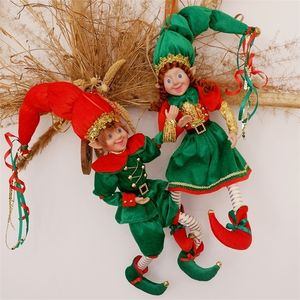 Decorações de Natal Outros suprimentos para festas de evento Elf Casal Navidad Ano Giftos de Natal para crianças Princhoned Toys Toys Christmas Tree Pingente Drop Ornamentos pendurados 220908