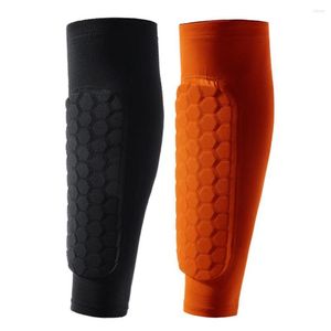 Ginocchiere 1pc da palla da palla da calcio sportivo da palla da calcio Shin Guard Honeycomb che corre per le maniche di marcia protettiva per le gambe.