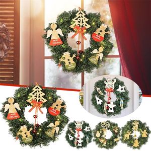 Sahte Çiçek Yeşiller Merry Noel Süslemeleri Süsler Ön kapı asılı pencere çelenkleri sahne arka plan Noel Ağacı Dekorasyonu #T2G 220908