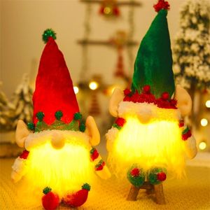 Altri articoli per feste per eventi Forniture per giocattoli di Natale Giocattoli per bambole luminose di Natale Berretto a strisce luminose a led Bambola senza volto con cappello lavorato a maglia Gnomo di Natale Decorazione svedese