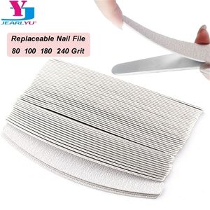 Nail Files 100PcsLot Thick Replacement Sandpaper 80 100 180 240 With Metal Handle Grey Replaceable For Saws Removable Pads Set 220908