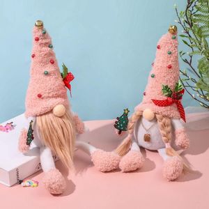 Decorações de Natal brinquedos rosa rudolph knit