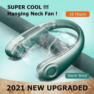 Electric Fans Hanging Neck Fans Mini Portable Bladeless USB Rechargeable Mute Sports Fan For Outdoor Ventilador Abanicos Cooling Fan T220907