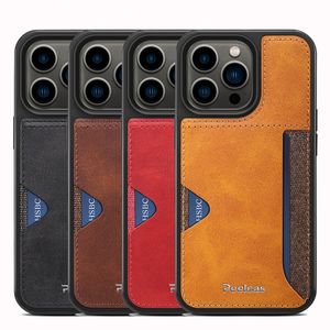 حالات iPhone 15 14 13 12 11 Pro XS Max XR Wallet Case Pu Leather Phone Case مع فتحات البطاقة