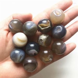 Dekorativa figurer 20mm 1pc natursten kristallboll agat geode sf￤r ￶ppen kluster dekoration g￥vor kvarts kristaller