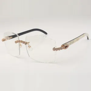 Bouquet diamonds sunglasses frame 3524022 with buffalo horn legs and 58mm Clear Cut Lenses Thickness 3.0mm