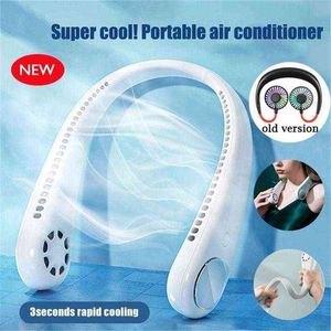 Electric Fans 6 Types Summer Air Cooling Neck Fan Leafless Hanging Neck Fan Bladeless Ventilator USB Rechargeable Neckband Fans Air Cooler T220907