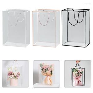 Confezione regalo Borsa tote trasparente Borsa fiorista Decor Bouquet di fiori Avvolgimento Sacchetti per imballaggio Scatola per feste di nozze