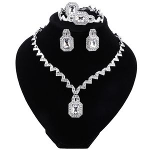 Dubai-Schmuck für Frauen, neueste versilberte Halskette, Ohrringe, Armband, Ring, afrikanischer Schmuck, Hochzeitsgeschenk
