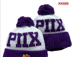 Phx Beanie Kuzey Amerika Basketbol Takımı Yan Yama Kış Yün Spor Örgü Şapkas Kapları