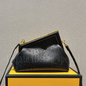 Designer Cross-body Bag Ladies Fashion Black Shoulder Bag Handv￤ska Ny Vintage Clutch Ostrich Print Stor kapacitet