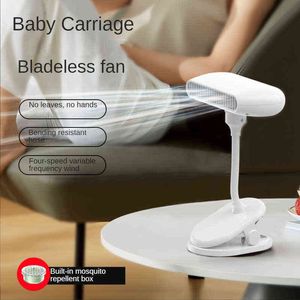 المعجبين Electric Baby Stroller Fan Mini USB قابلة للإعادة شحن مسيرة غير مفيدة مع مربع طارد للبعوض مربع صغير يدوي المراوح 4 سرعات مقطع مروحة T220907