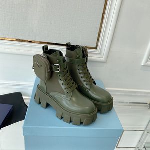 Stivali da donna firmati Rois Monolith Stivaletti da combattimento alla caviglia Scarpe Martin con plateau in vera pelle con custodia in nylon staccabile