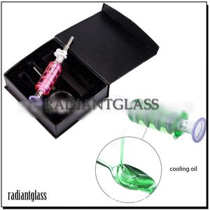 Glasrohr-Kühlöl-Nector-Sammler-Set, Rauchrohre, Mundspitze, Dab-Strohhalm, 14 mm Mini-Bong-Geschenkbox für Großhandelssammler