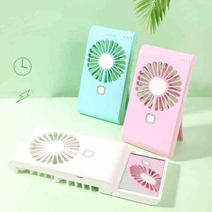 Elektrikli hayranlar modern basit ayna küçük fan usb şarj öğrenci masaüstü ofis taşınabilir mini küçük fan t220907
