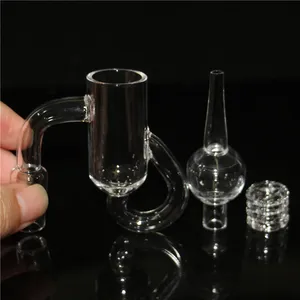 New Smoking diamond knot loop quartz banger with clear glass carb cap 10mm 14mm male joint for glass ash catcher