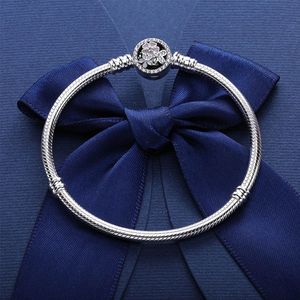 Poetyckie kwiaty zapięcie łańcuszek z wężem Charms bransoletka autentyczne 925 Sterling Silver kobiety biżuteria ślubna dla pandora dziewczyna prezent bransoletki z koralików